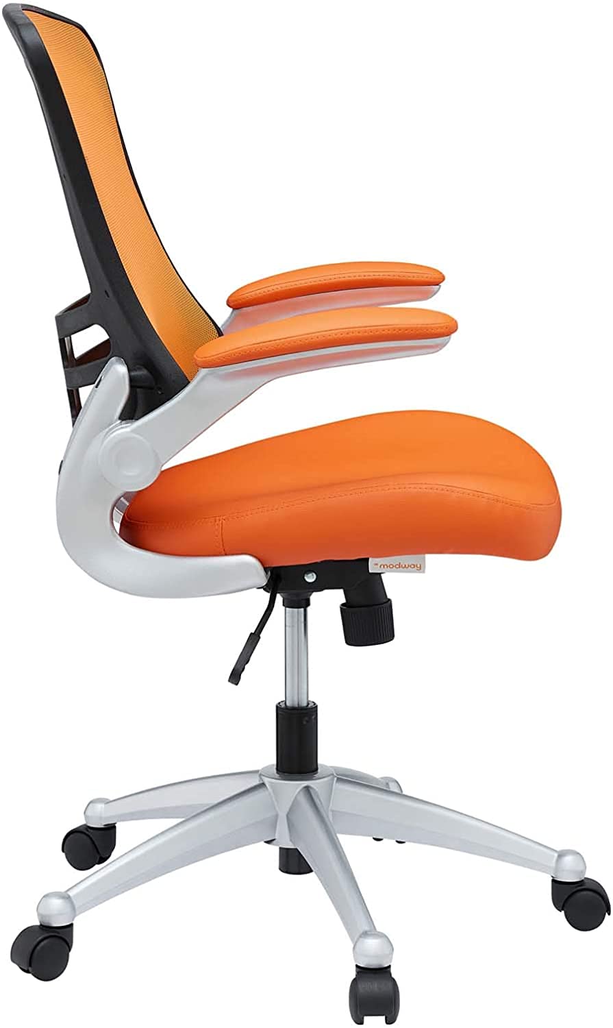 Orange Mesh Back Vinyl Seat Office Chair A5844