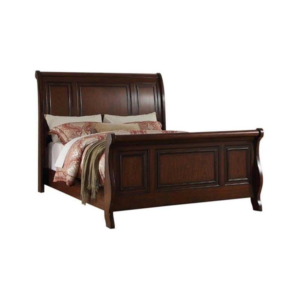 California King Pine Wood Sleigh Bed K66286