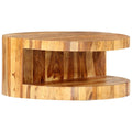 Round Coffee Table 25.6"x11.8" Solid Sheesham Wood Z827