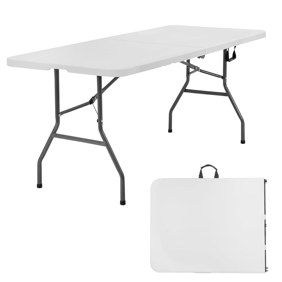 6FT White Portable Plastic Folding Table C465