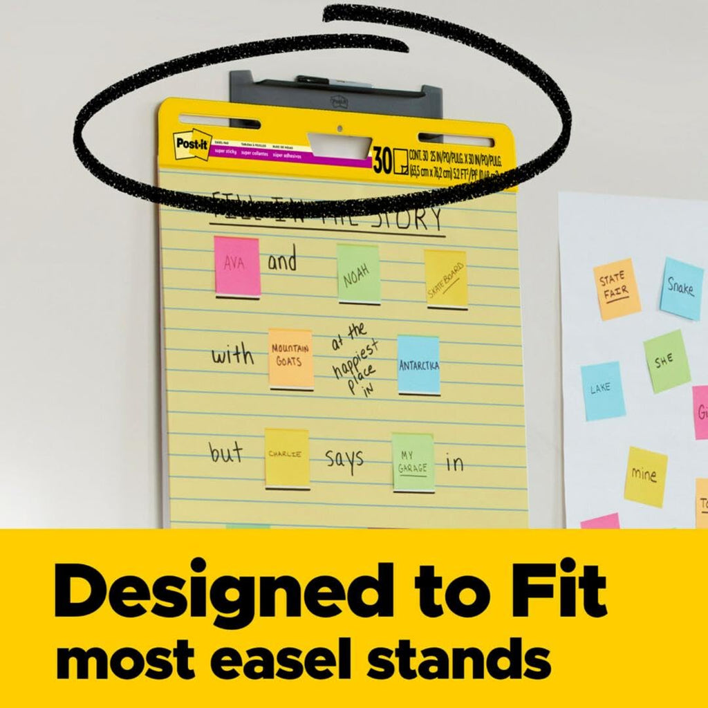 Yellow Lined Easel Pad, 25 x 30 in, 2 Pads I87677