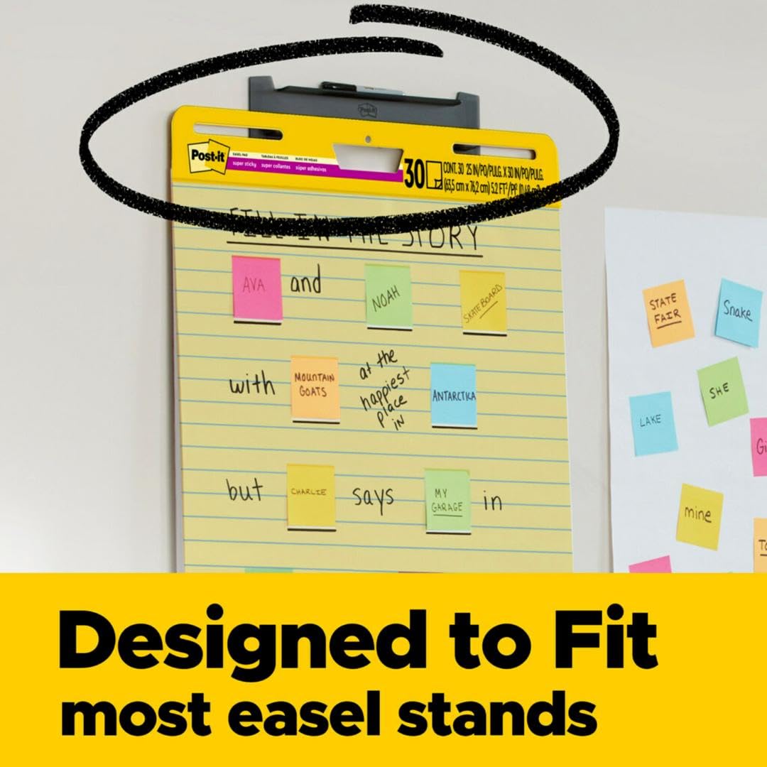 Yellow Lined Easel Pad, 25 x 30 in, 2 Pads I87677