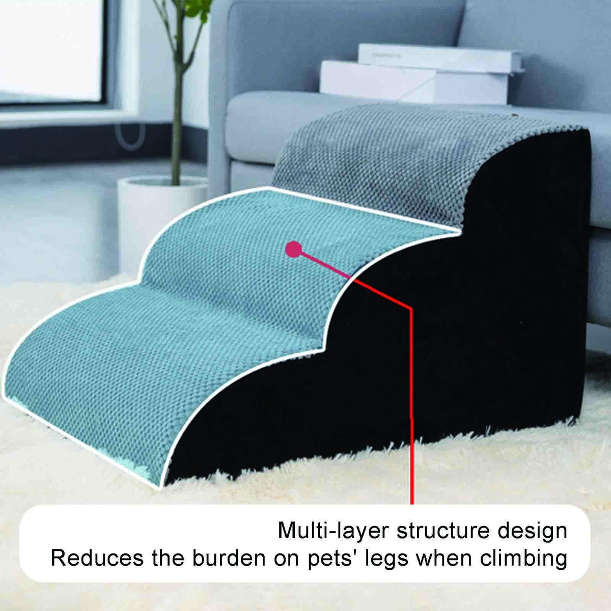 Non-Slip High Density Foam Pet Stairs Z96420