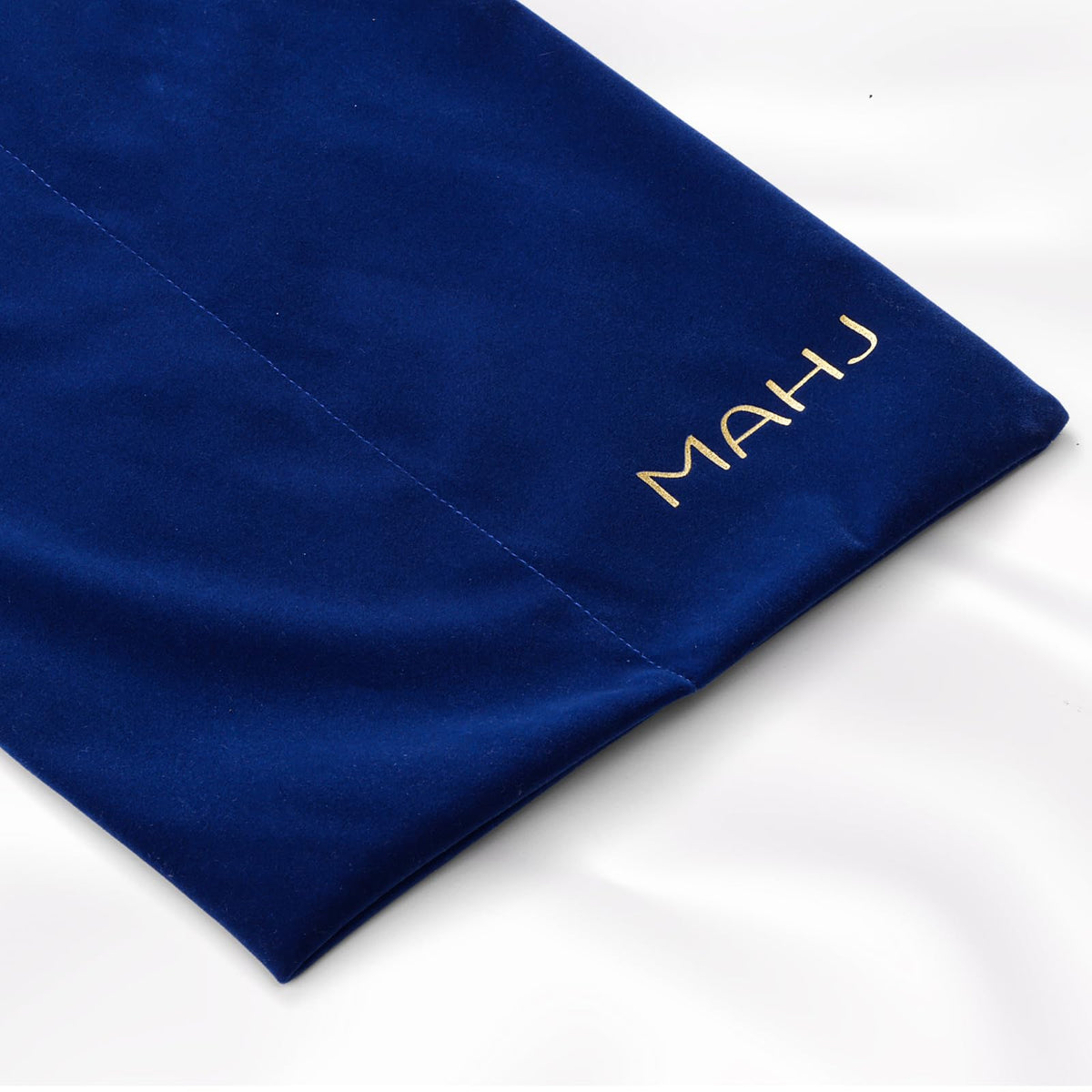 Blue Velvet Drawstring Storage Bag with 2 Compartments E775991