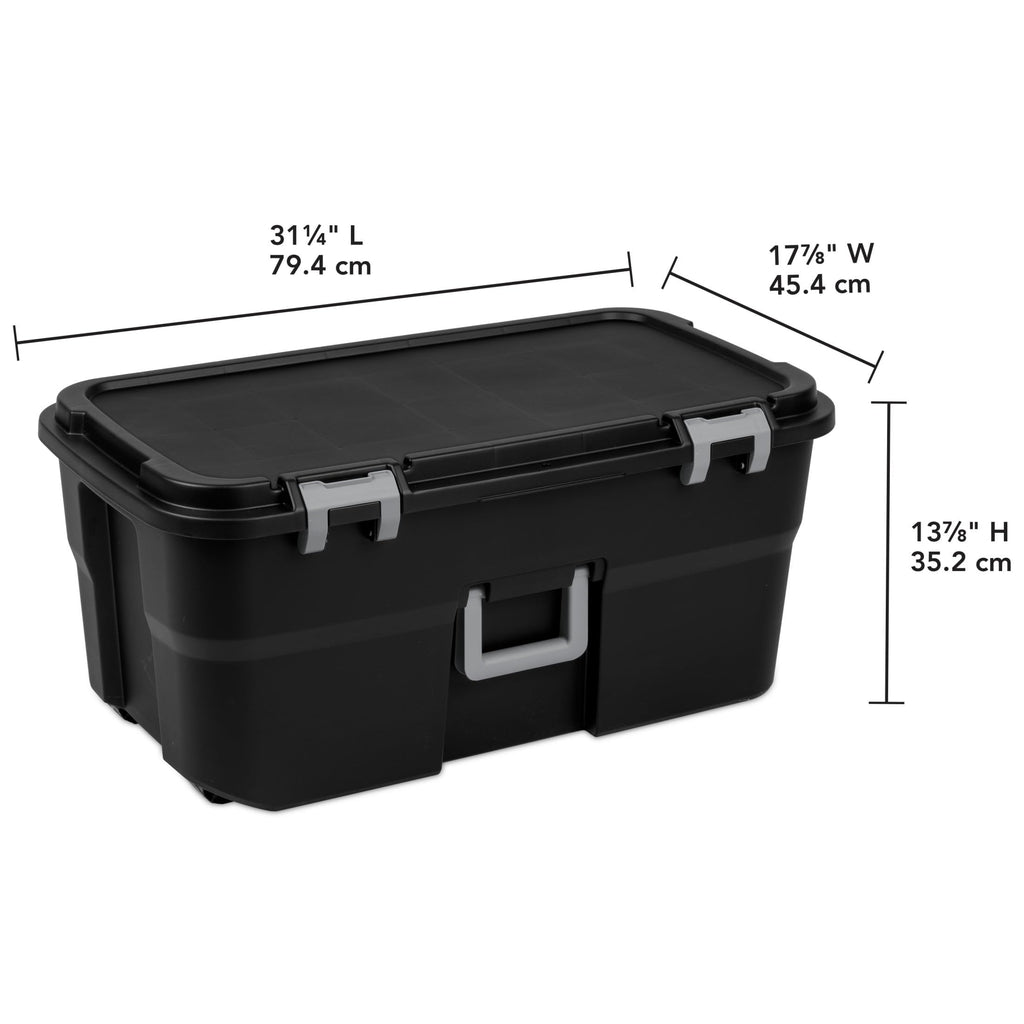 Black 22 Gal Wheeled Plastic Storage Trunk 2 Pack V275767