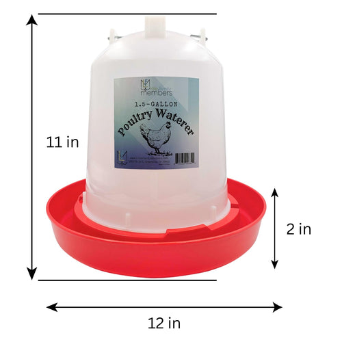 1.5-Gallon Poultry Waterer with Metal Handle S520