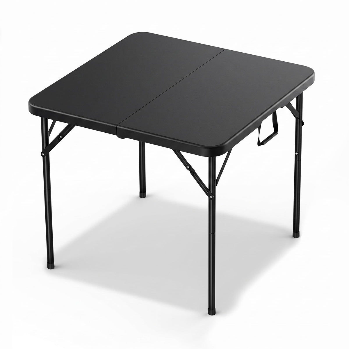 34" Square Folding Card Table with Built-in Handle, Black L8950
