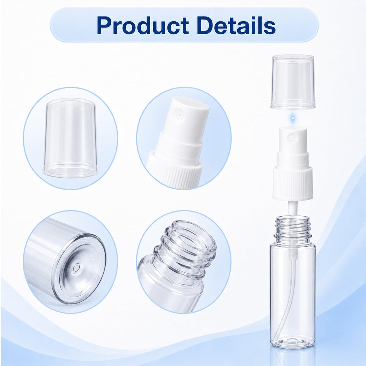 8 Pcs 0.5 Oz Fine Mist Travel Spray Bottles W18906