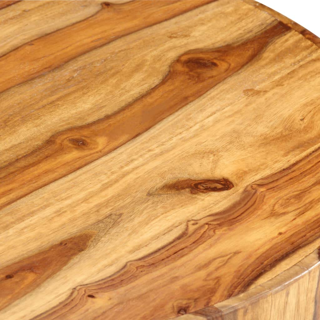 Round Coffee Table 25.6"x11.8" Solid Sheesham Wood Z827