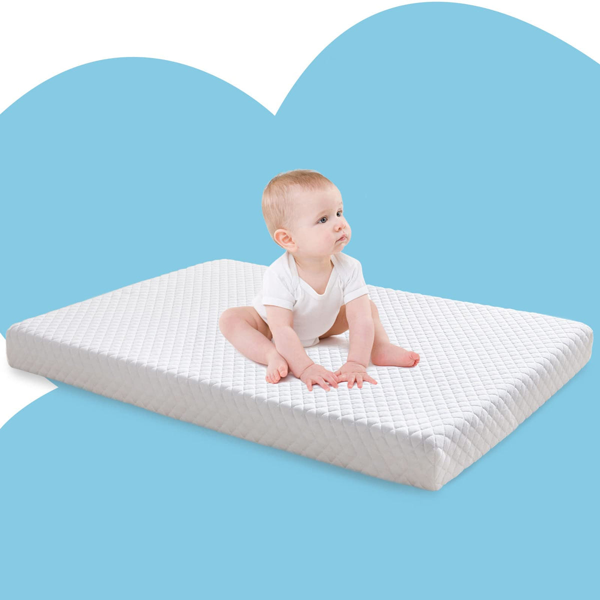 3" Waterproof Memory Foam Pack and Play Mattress White G151696