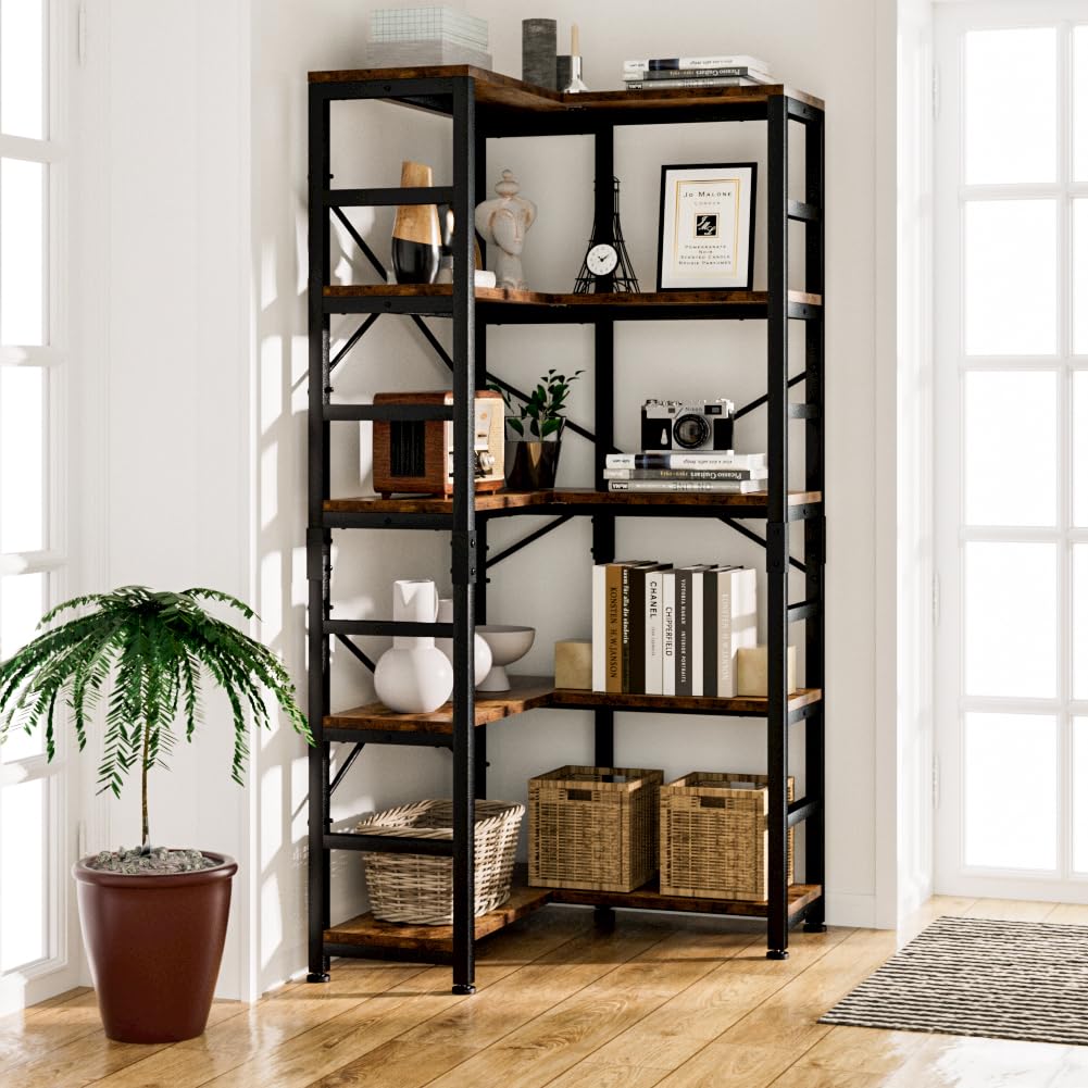 5-Tier L-Shaped Corner Bookshelf P724116