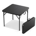 34" Square Folding Card Table with Built-in Handle, Black L8950