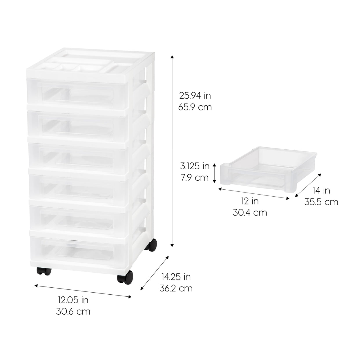 6 Drawer Rolling Storage Cart L11747