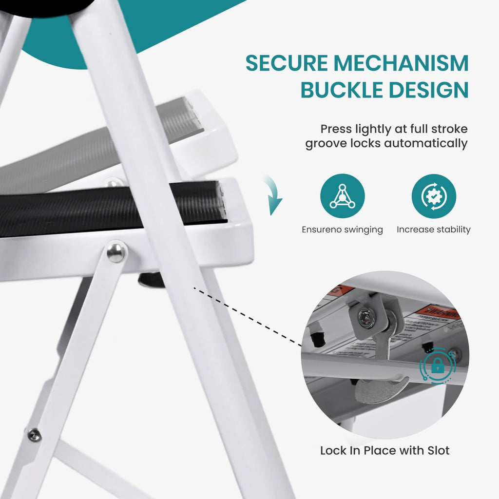 3 Step Ladder with Anti-Slip Pedal & Handrail Y91949