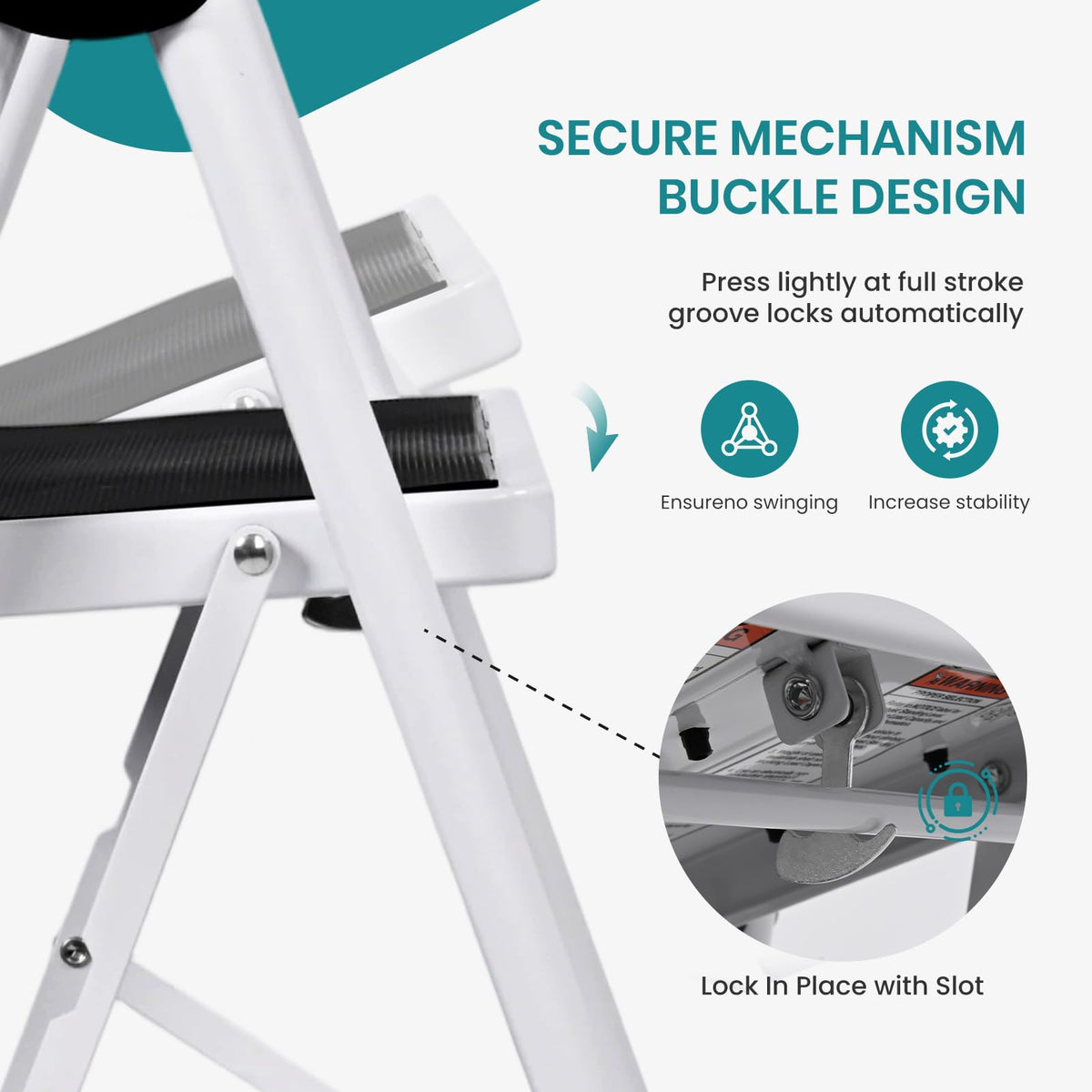3 Step Ladder with Anti-Slip Pedal & Handrail Y91949