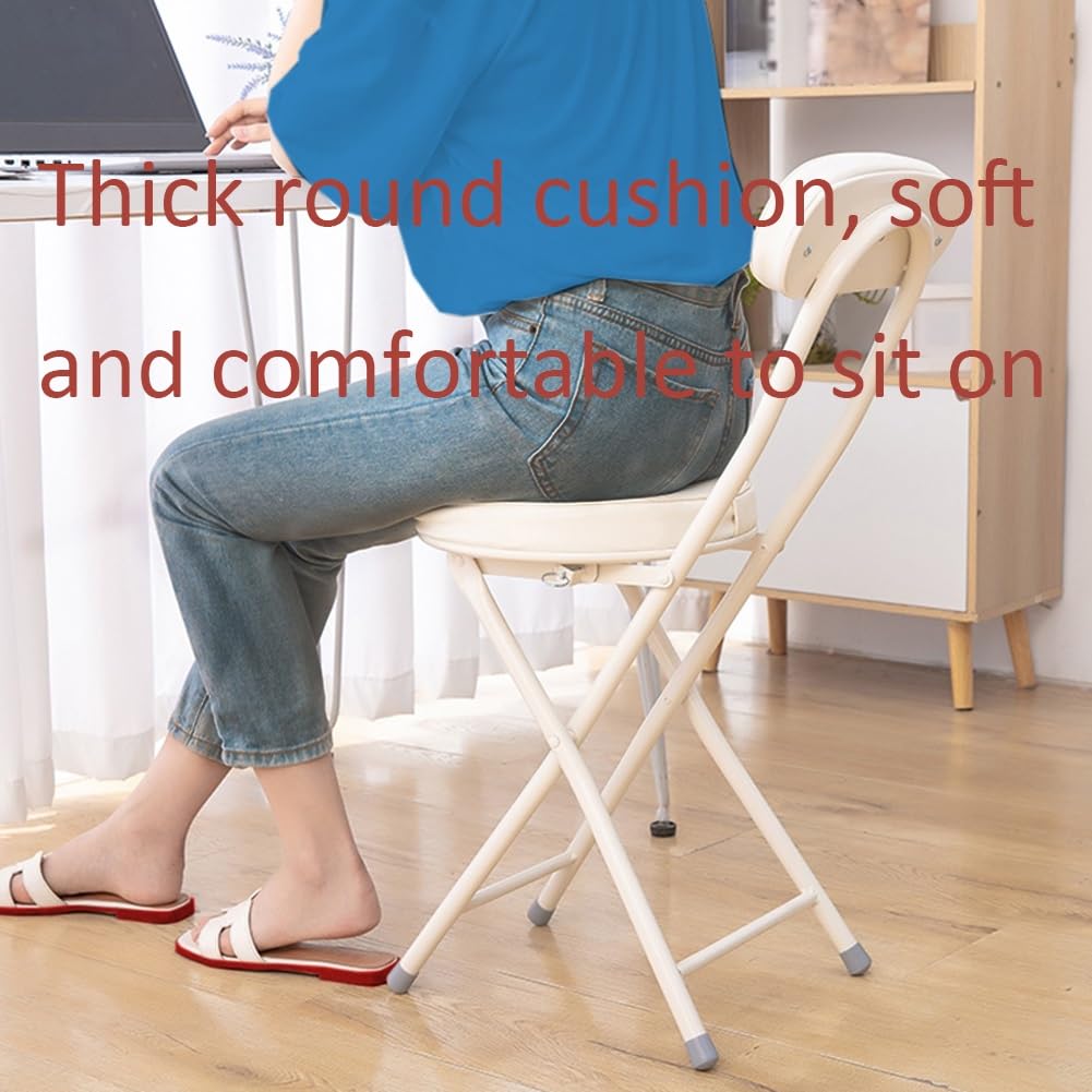 Portable Folding Stool with Back Support, Footrest, Padded Seat, Black J684643