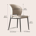 Black Faux Leather Dining Chairs with Metal Legs W850
