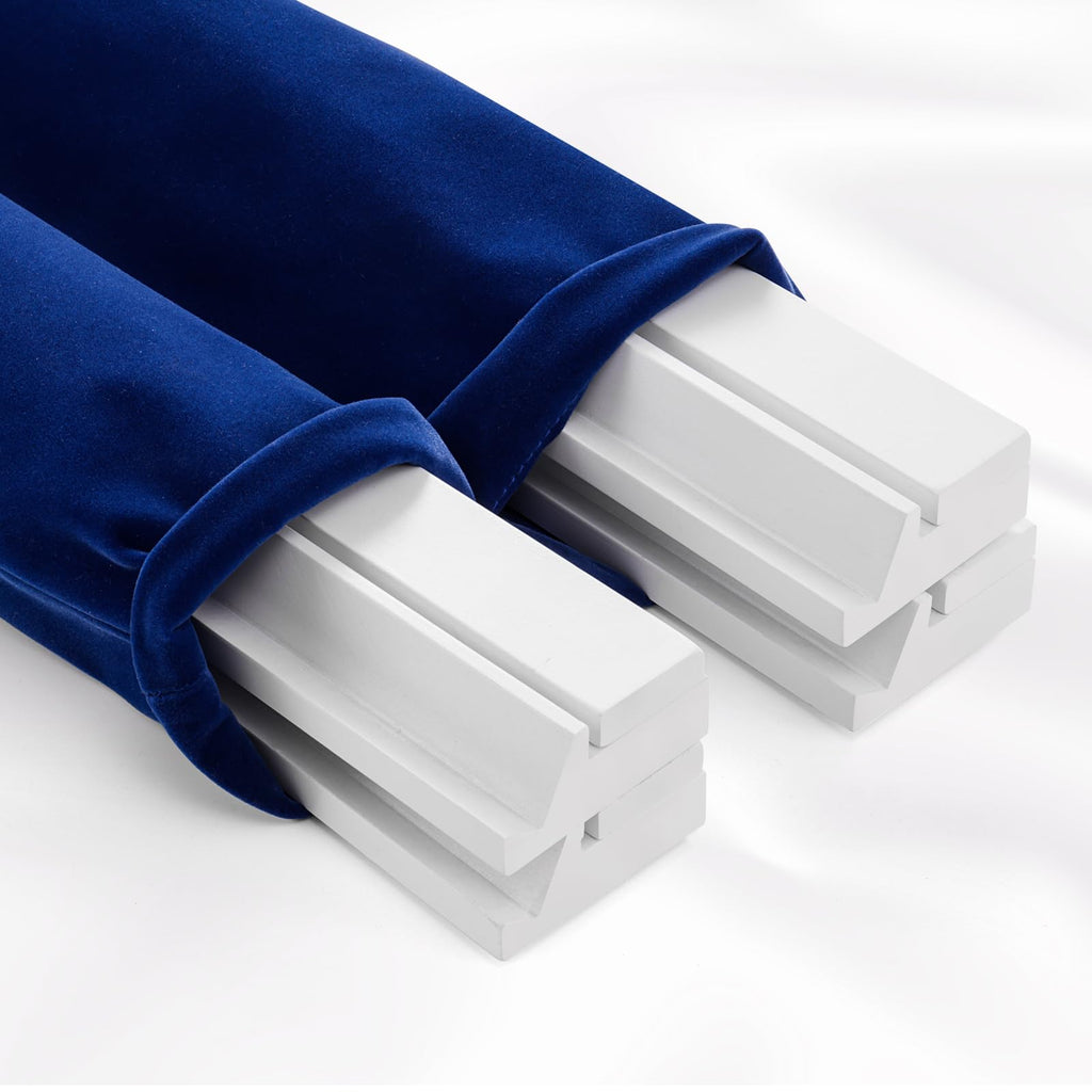 Blue Velvet Drawstring Storage Bag with 2 Compartments E775991