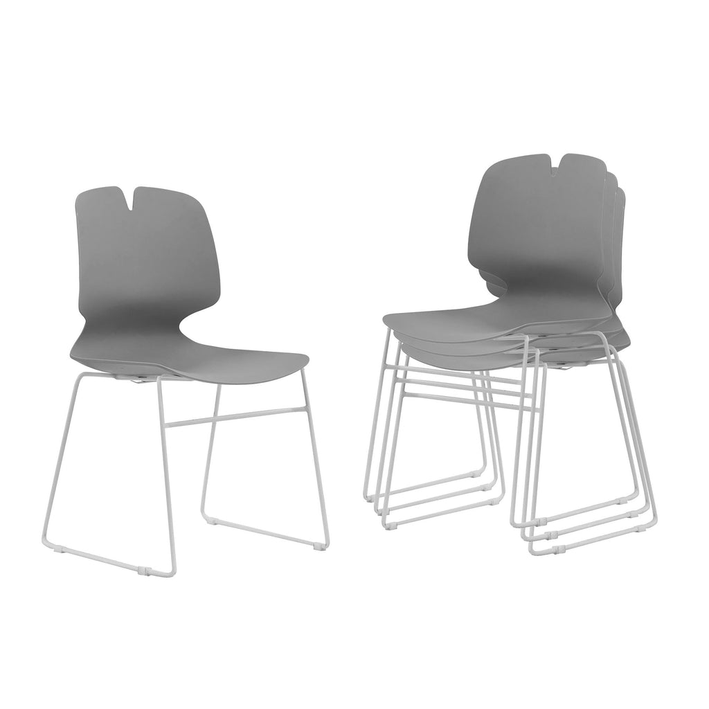 Grey Polypropylene Steel Office Chair Set of 4 T76577