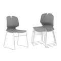 Grey Polypropylene Steel Office Chair Set of 4 T76577