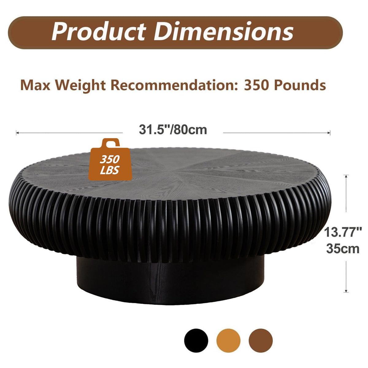 Black Round Coffee Table Z473624