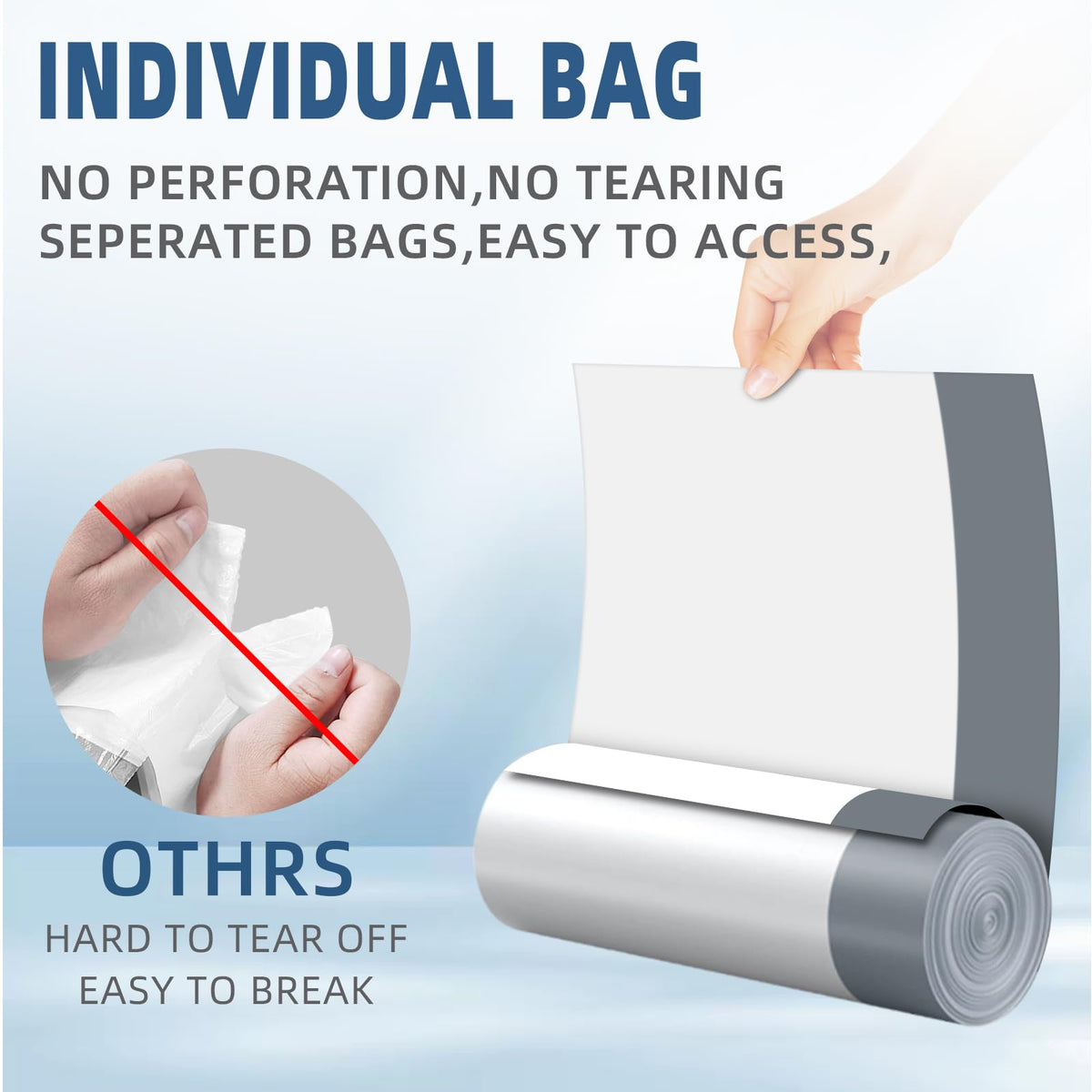 1.6 Gallon Mini Drawstring Trash Bags, 120 Counts White Trash Bin Liners H853837