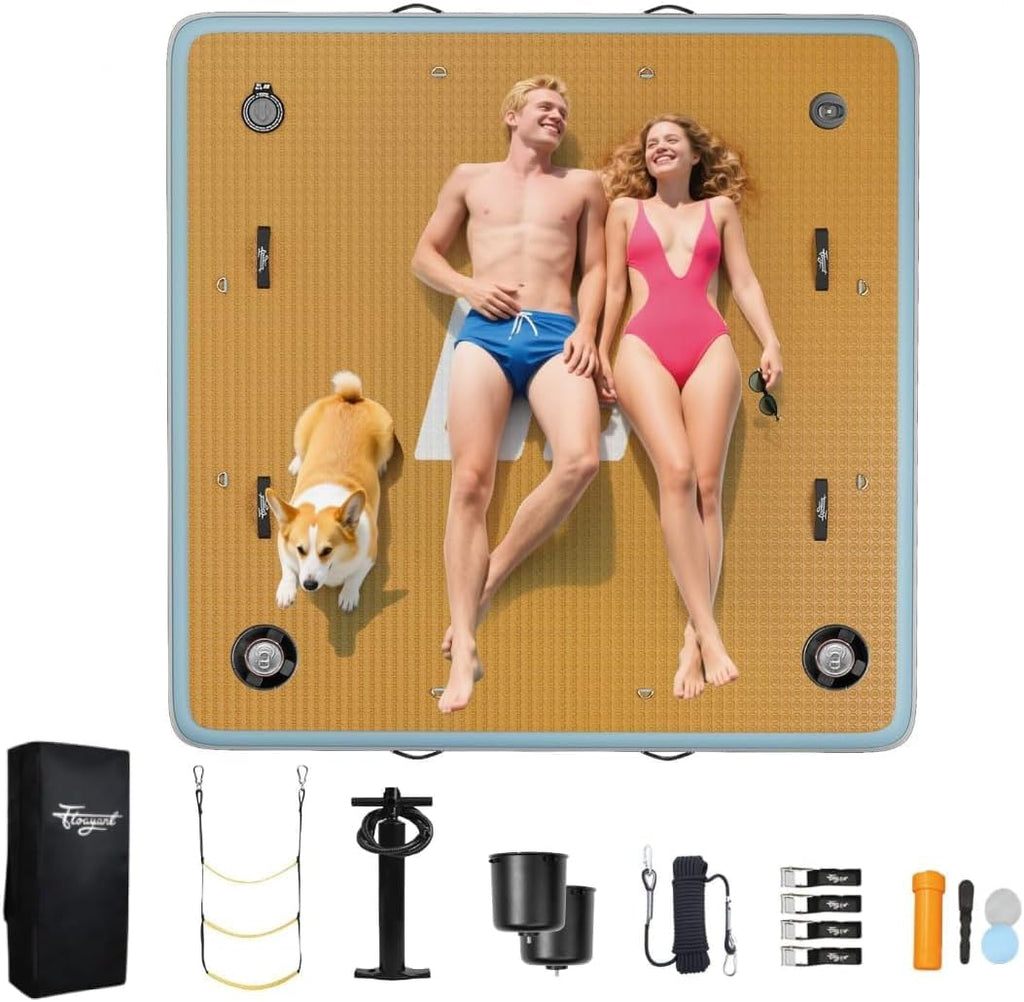 7×7' Inflatable Floating Dock with Ladder D6500