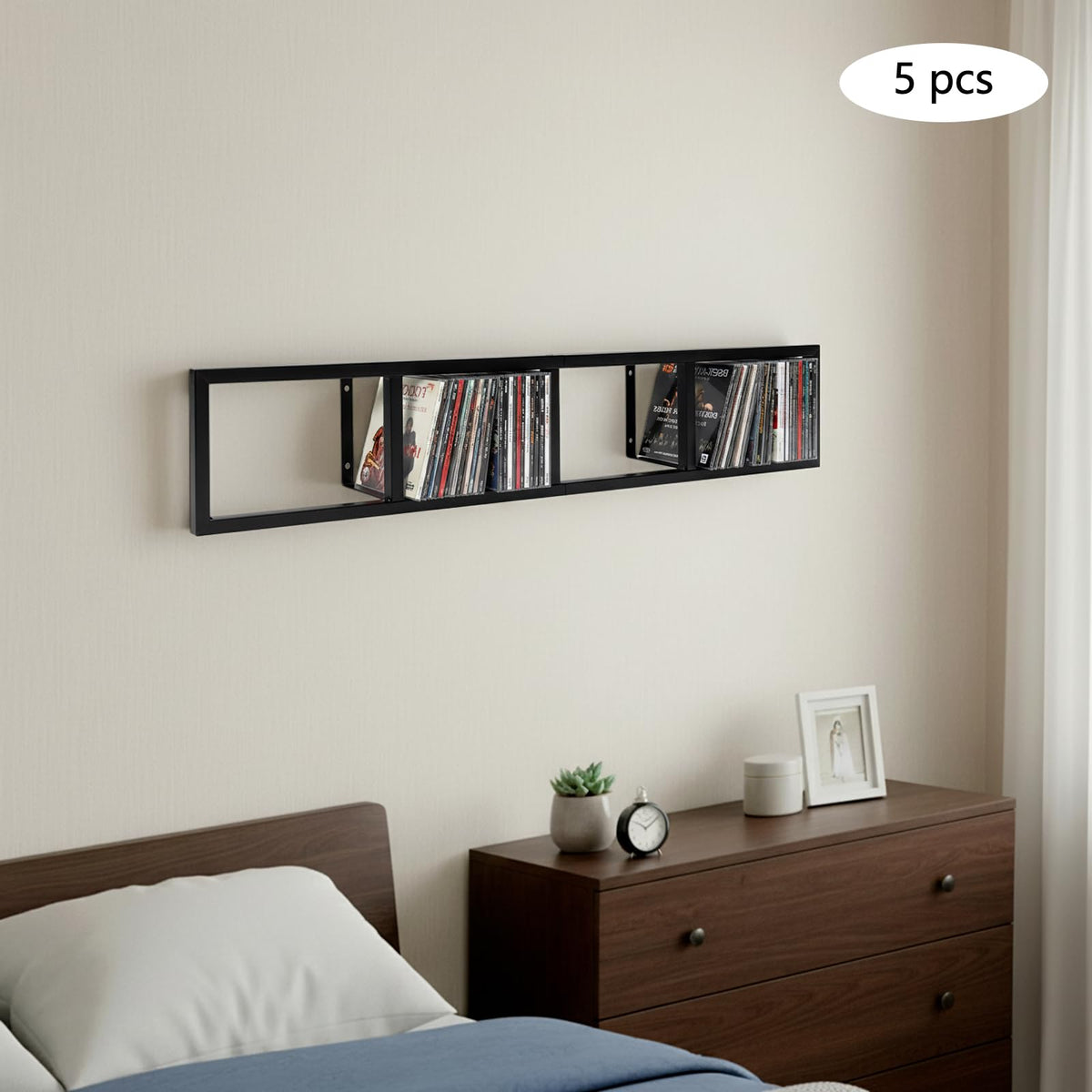 34 Inch Wall Mount Media Storage Rack F6102