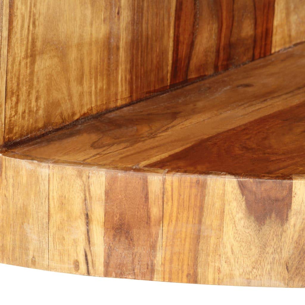 Round Coffee Table 25.6"x11.8" Solid Sheesham Wood Z827