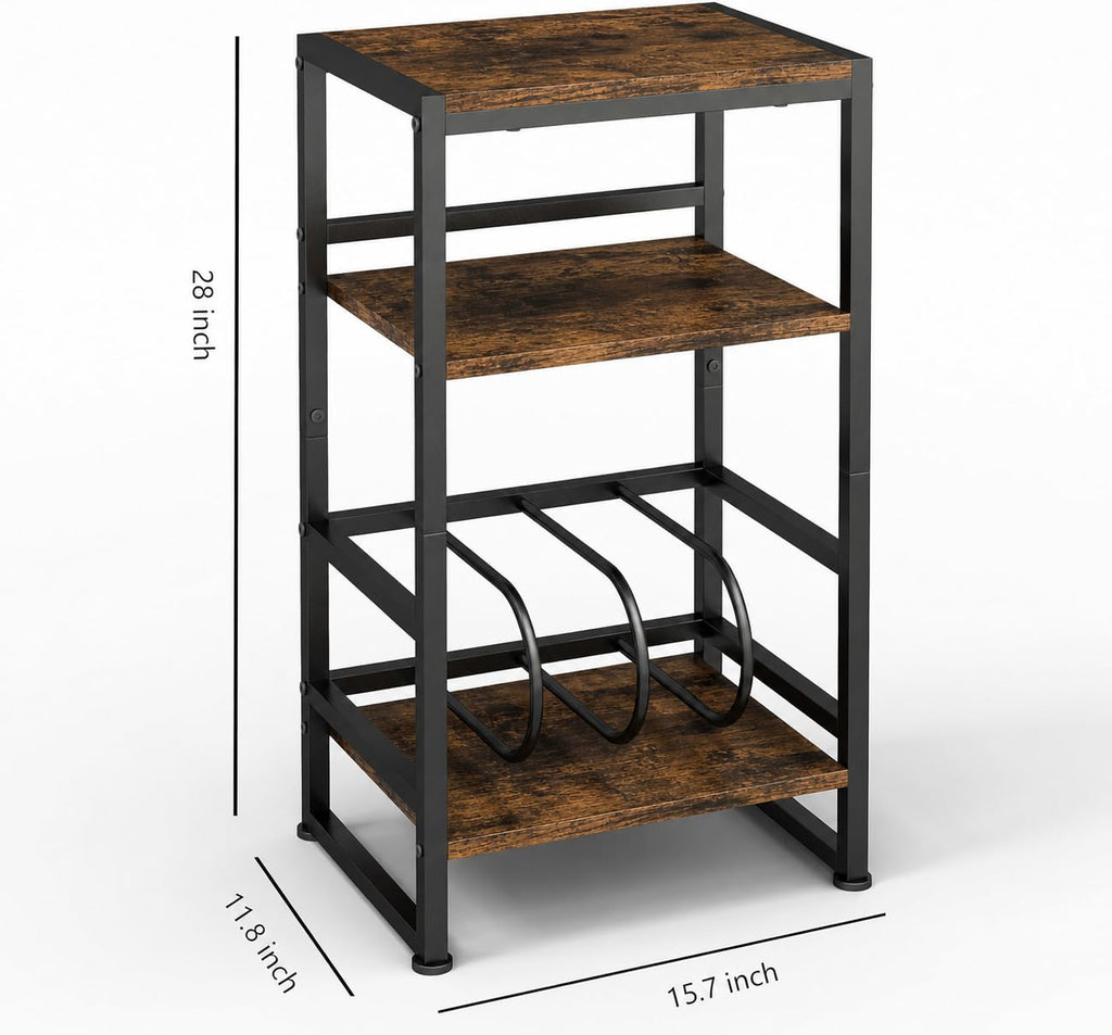 3-Tier Record Player Stand with Storage B520416