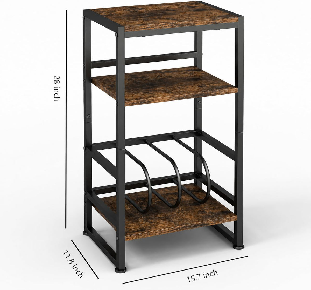 3-Tier Record Player Stand with Storage B520416