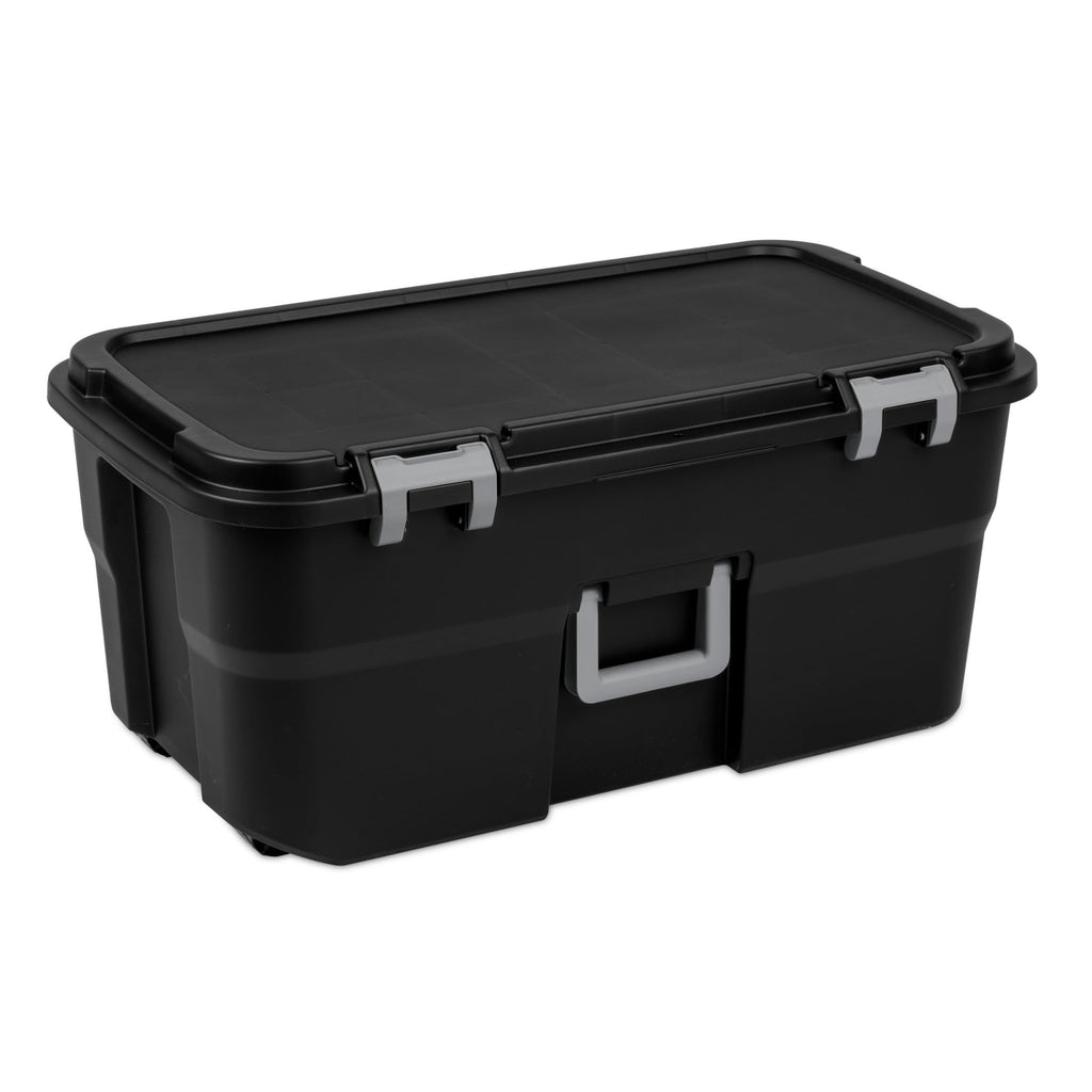 Black 22 Gal Wheeled Plastic Storage Trunk 2 Pack V275767