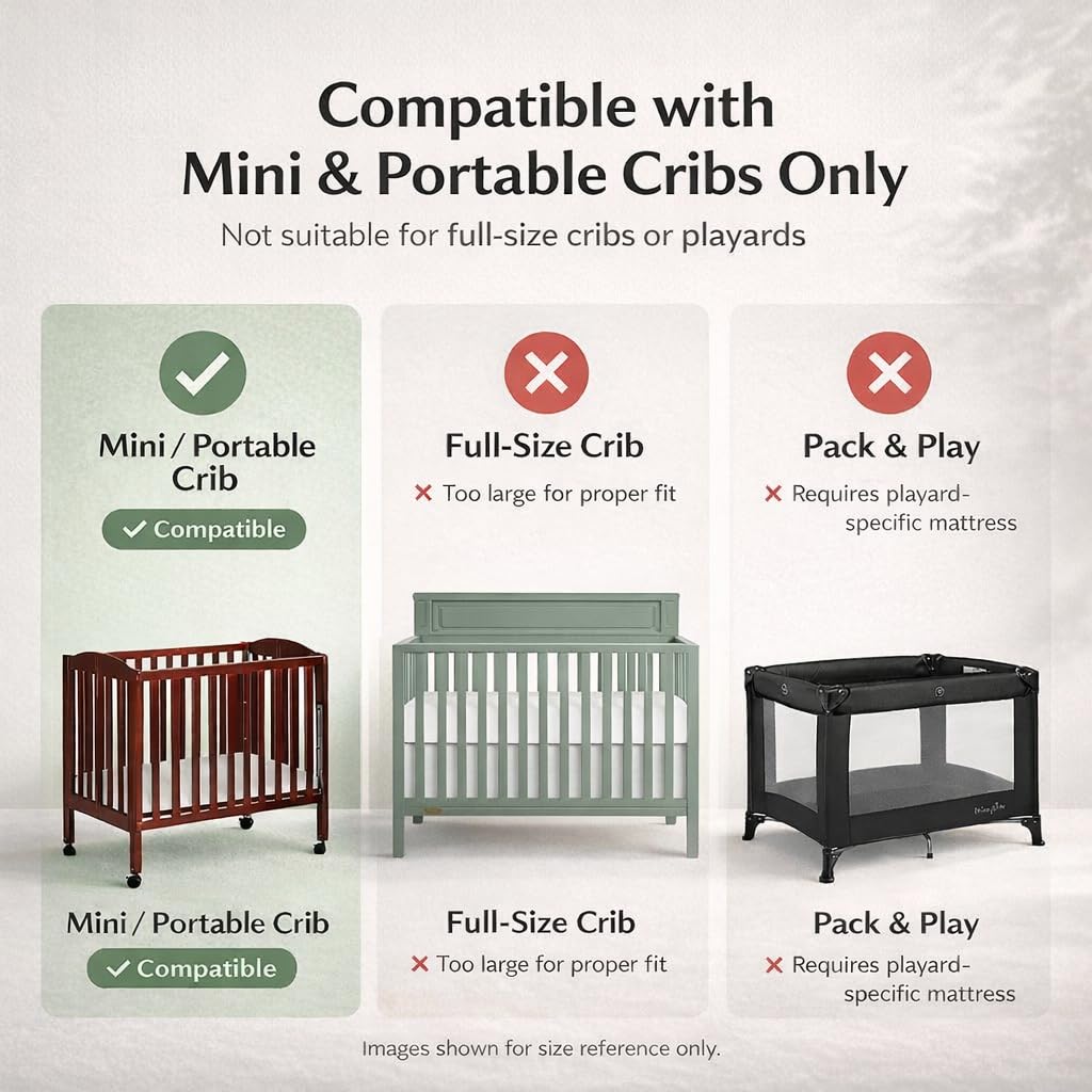 2-in-1 Mini Crib Mattress, Dual-Sided Waterproof L681396