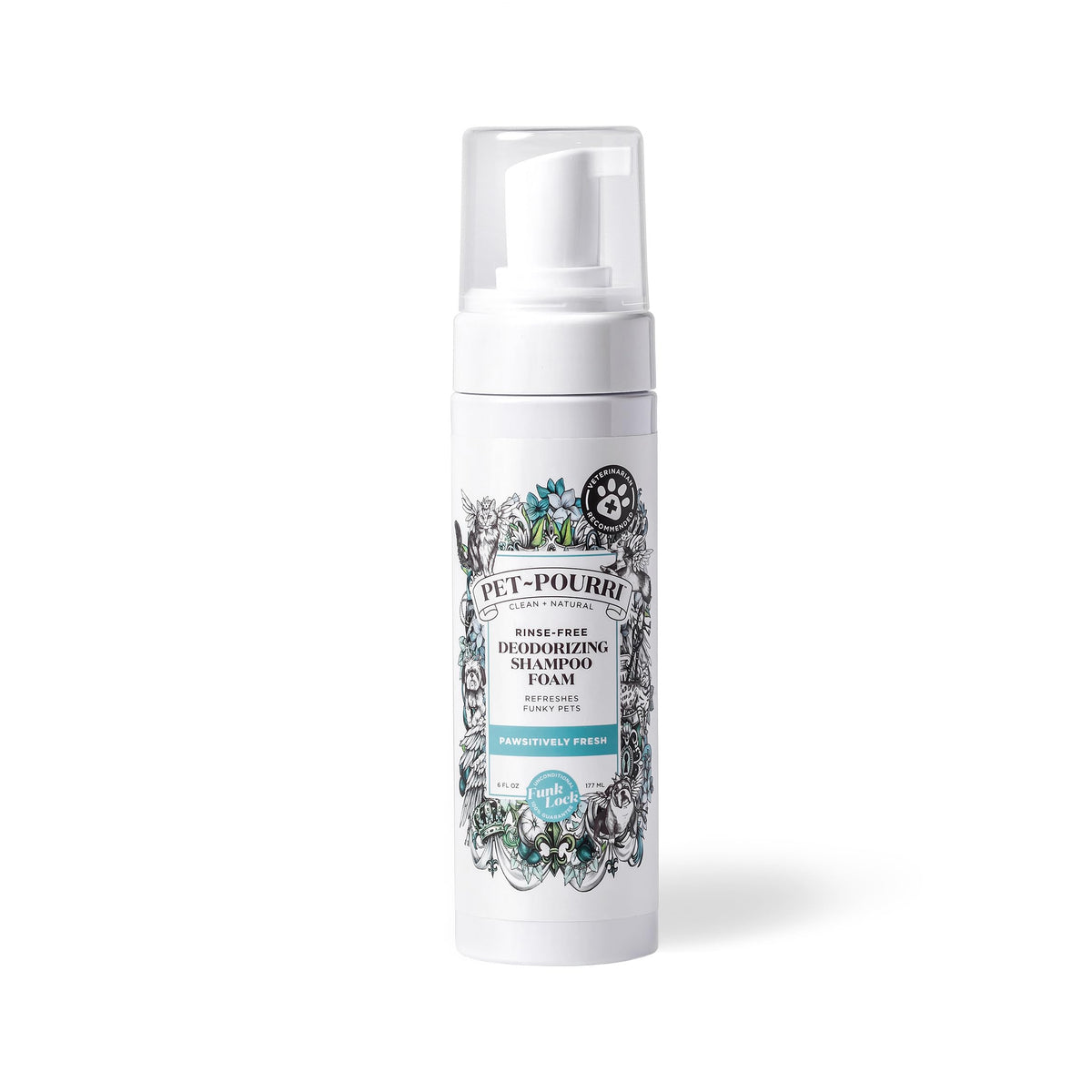 Rinse-Free Deodorizing Dry Shampoo for Dogs & Cats, 6 Fl Oz T724