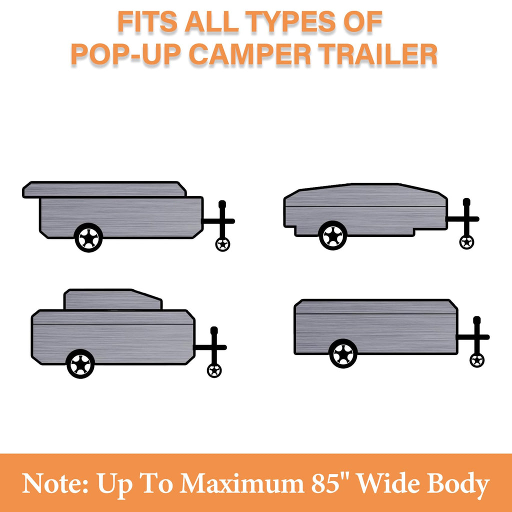 12'-14' 7 Layers Waterproof Breathable Pop Up Folding Camper Cover Y83362
