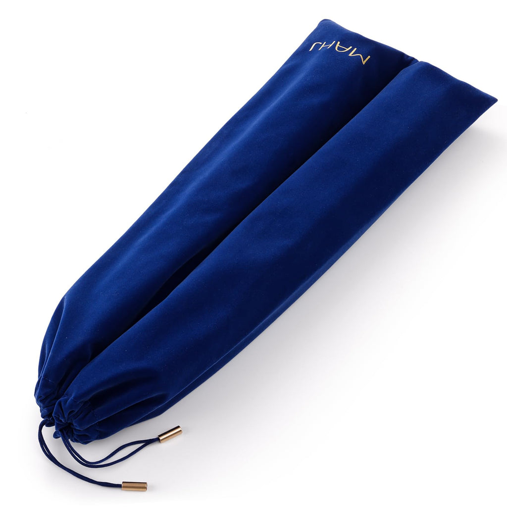 Blue Velvet Drawstring Storage Bag with 2 Compartments E775991
