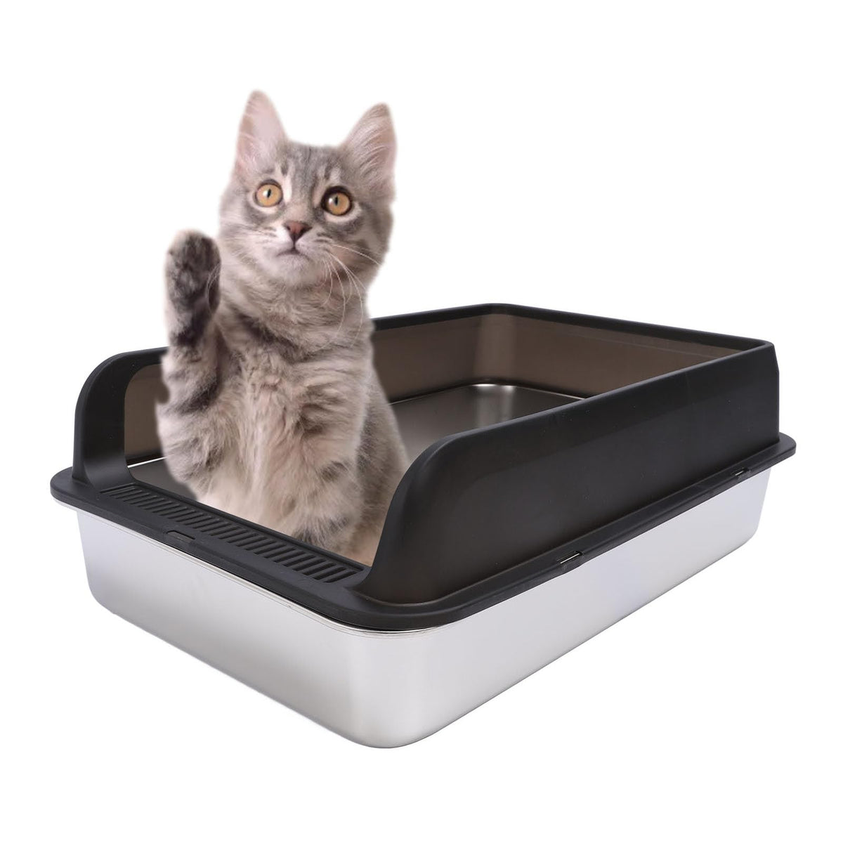 Stainless Steel Top Entry Cat Litter Box with Lid R19831