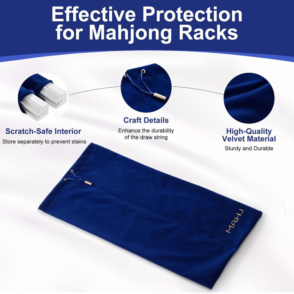 Blue Velvet Drawstring Storage Bag with 2 Compartments E775991