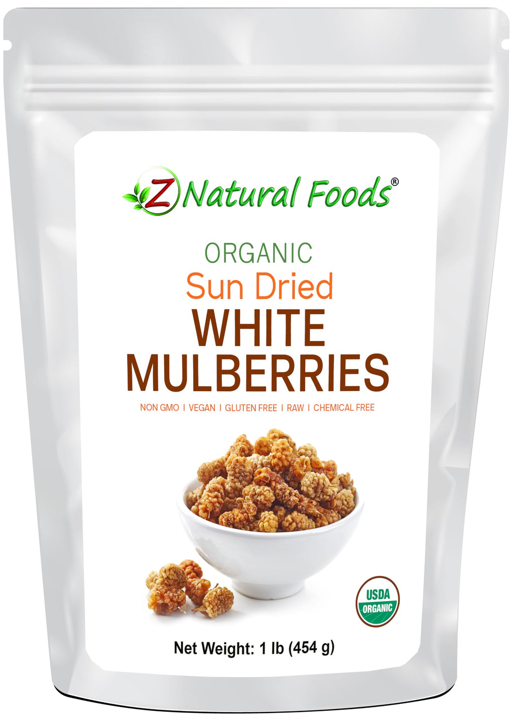 Organic White Mulberries Sun Dried 1 lb Q5942