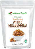 Organic White Mulberries Sun Dried 1 lb Q5942