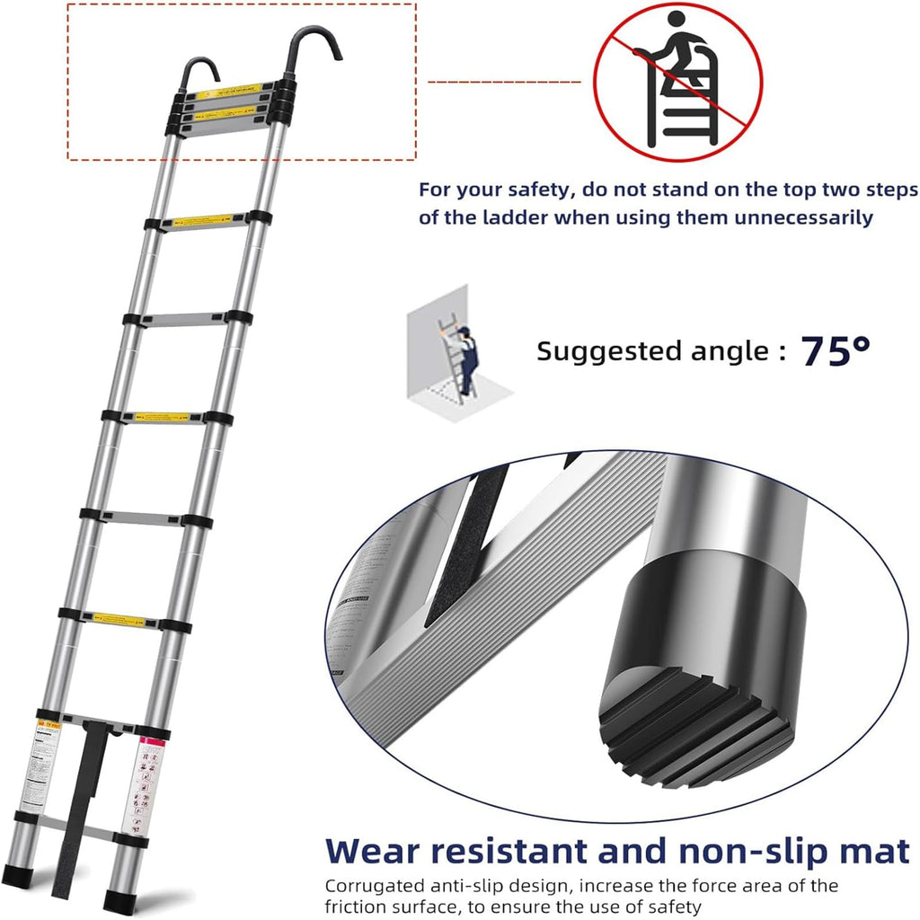 10.5ft Aluminum Telescoping Ladder 330 lbs Capacity P6816