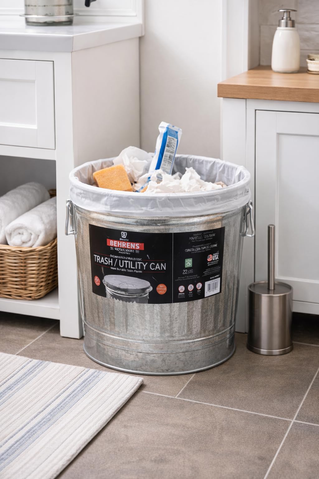 6 Gallon Galvanized Trash Can T445723