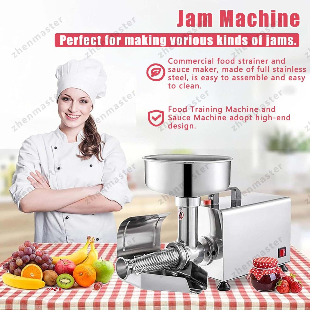 450W Stainless Steel Electric Tomato Strainer and Sauce Maker C900587
