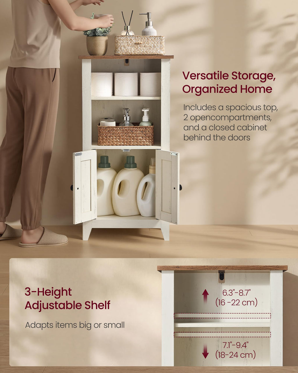 Farmhouse Storage Cabinet with 2 Barn Doors C1271