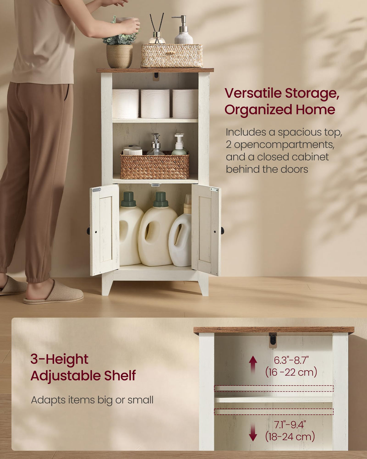 Farmhouse Storage Cabinet with 2 Barn Doors C1271