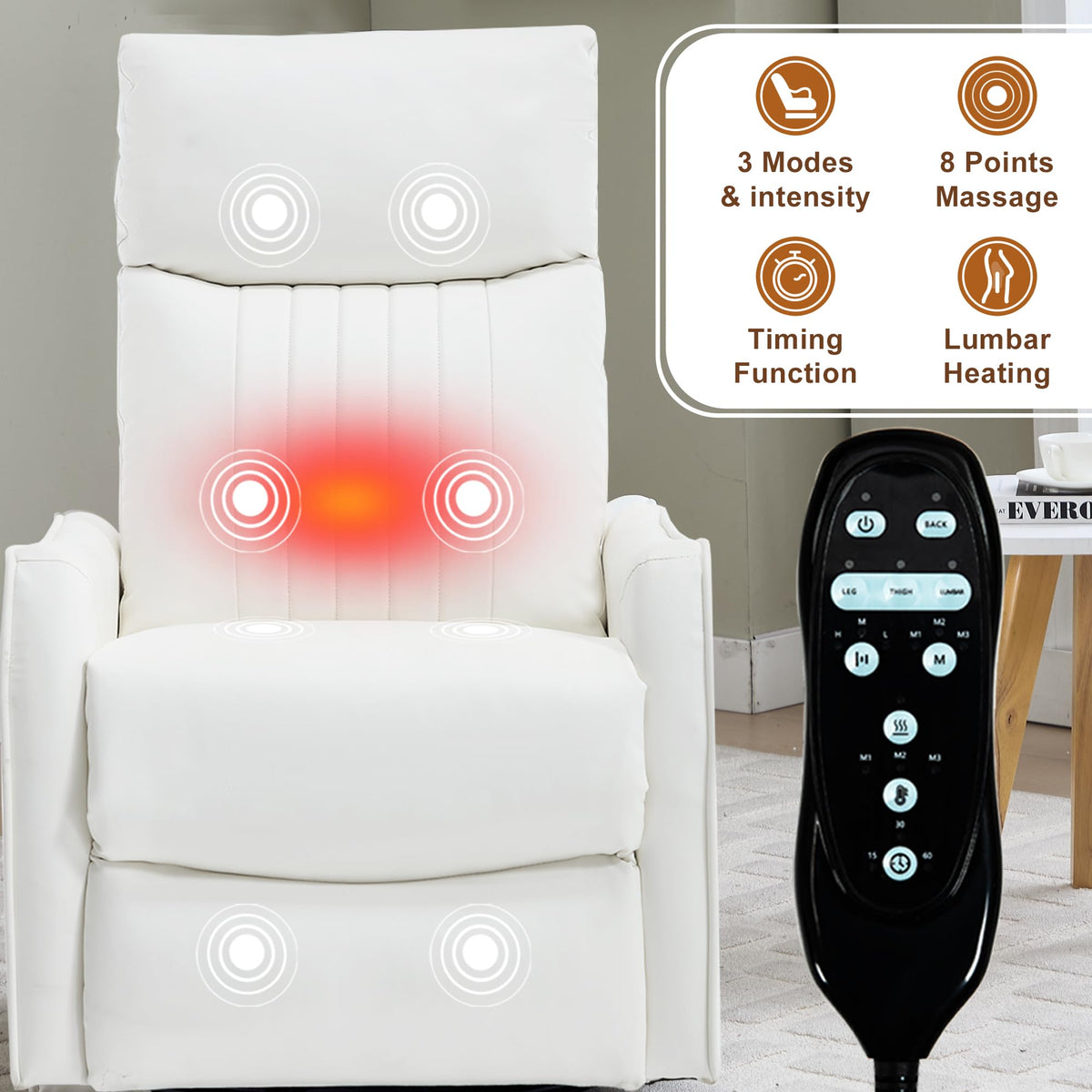 High Back Massage Recliner with Heat M98983