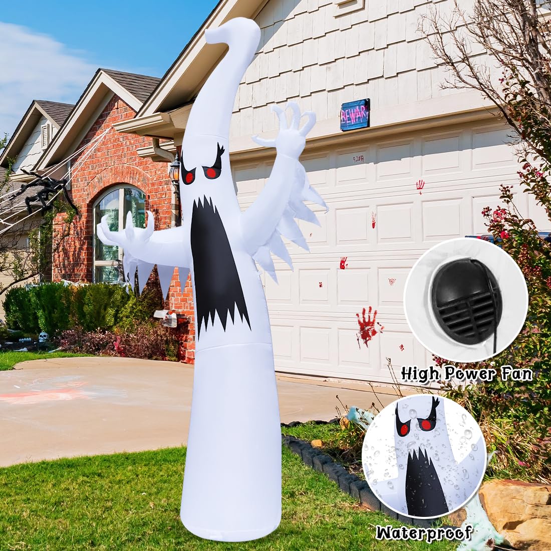 6 FT Halloween Inflatable Ghost with Built-in Colorful LEDs L156