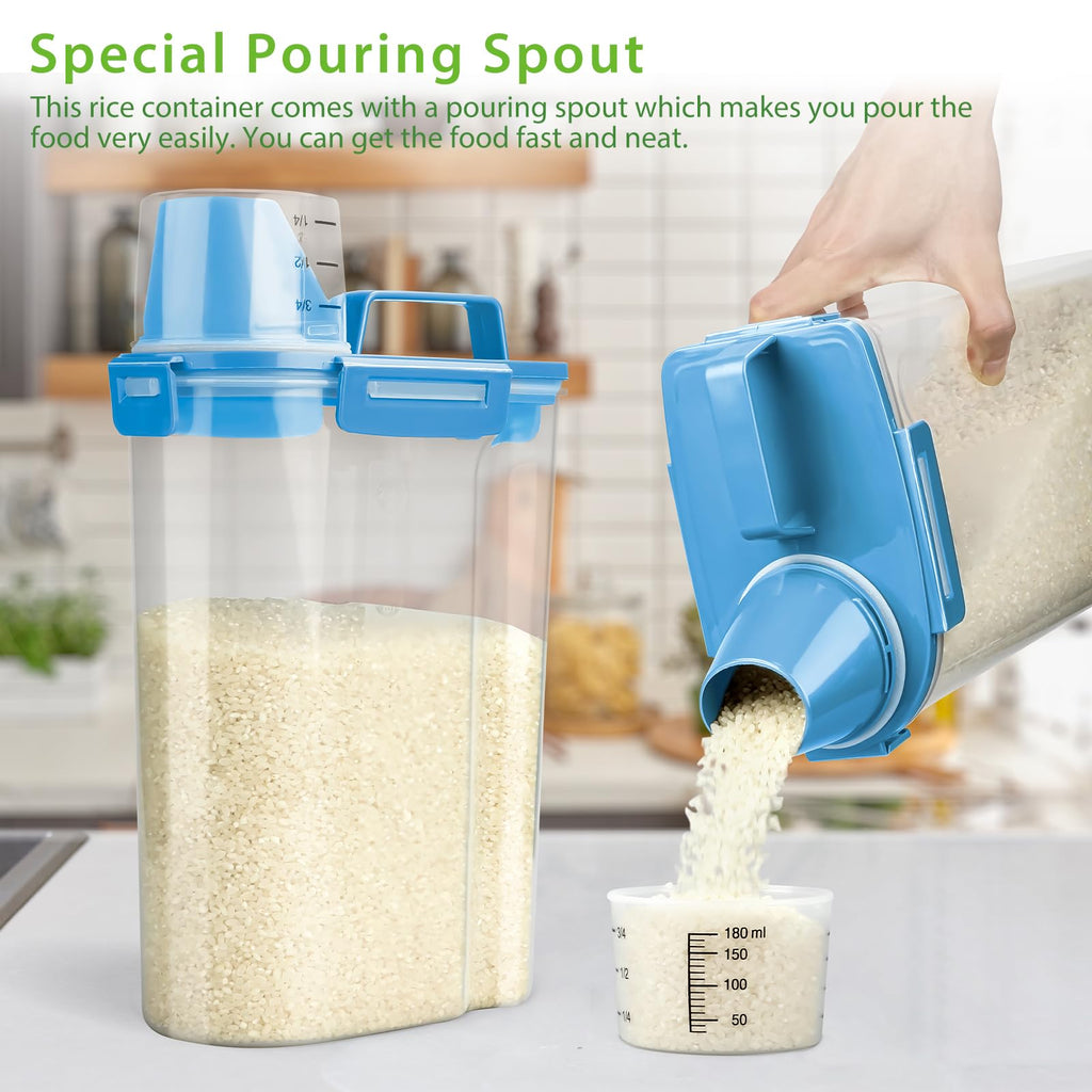 Airtight Rice Storage Container with Measuring Cup N528355