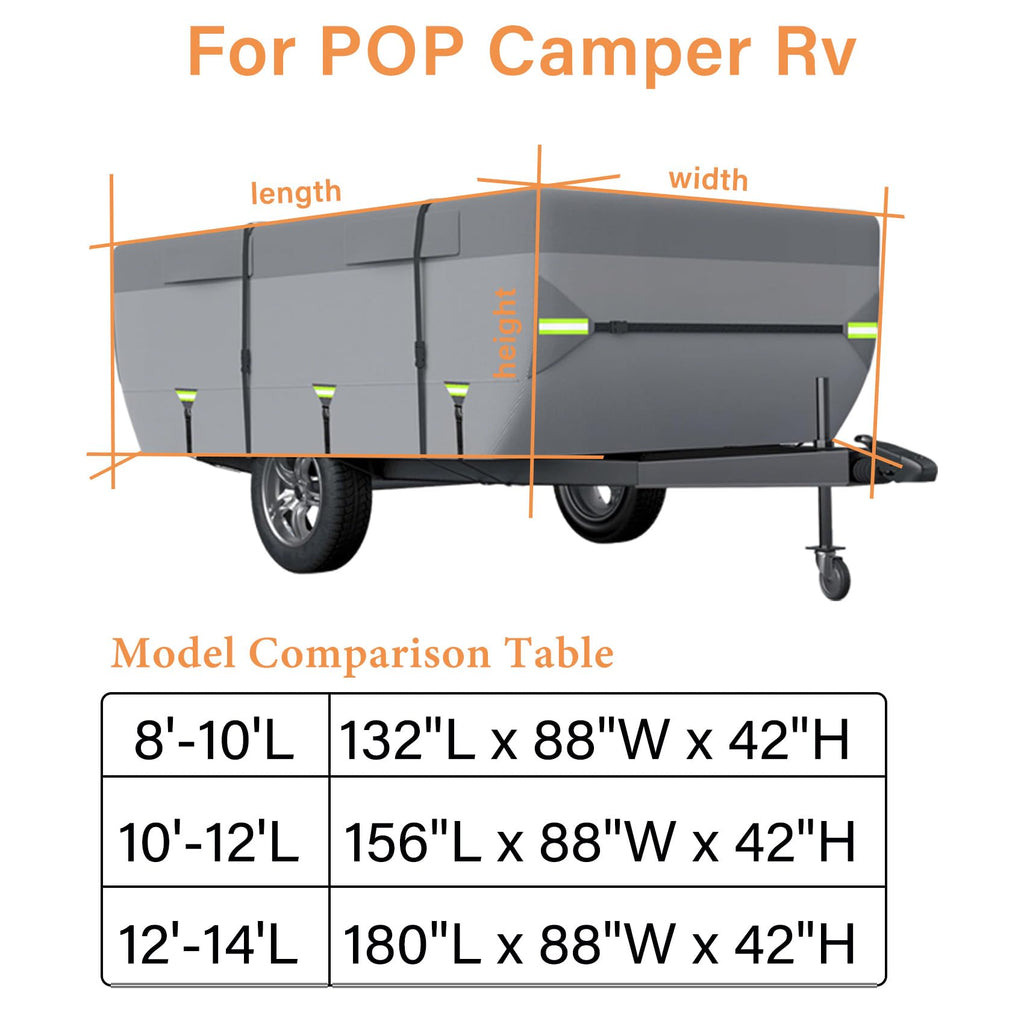 12'-14' 7 Layers Waterproof Breathable Pop Up Folding Camper Cover Y83362