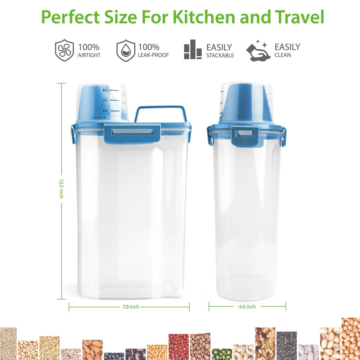 Airtight Rice Storage Container with Measuring Cup N528355